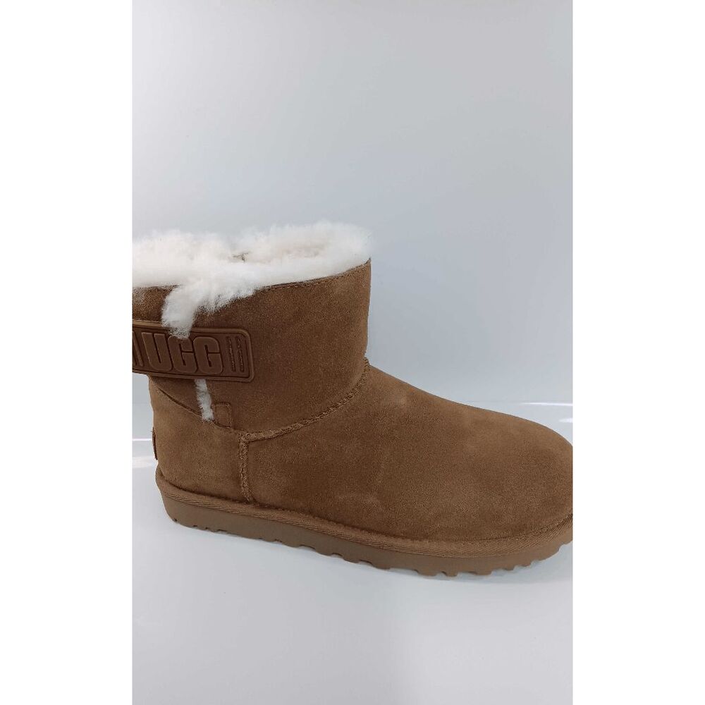 UGG Women's Mini Bailey Logo Strap Boots - Chestnut 10